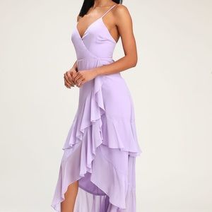Lulus Right This Sway Lavender Ruffled Maxi Dress